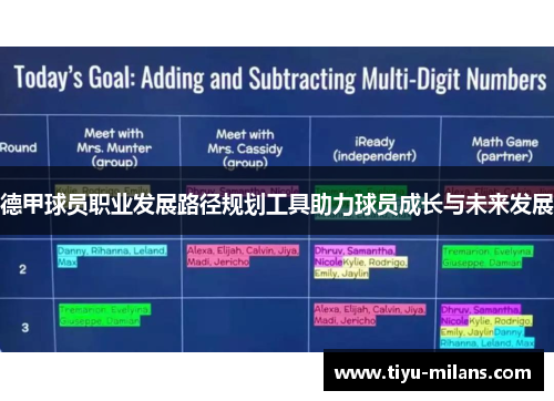 德甲球员职业发展路径规划工具助力球员成长与未来发展